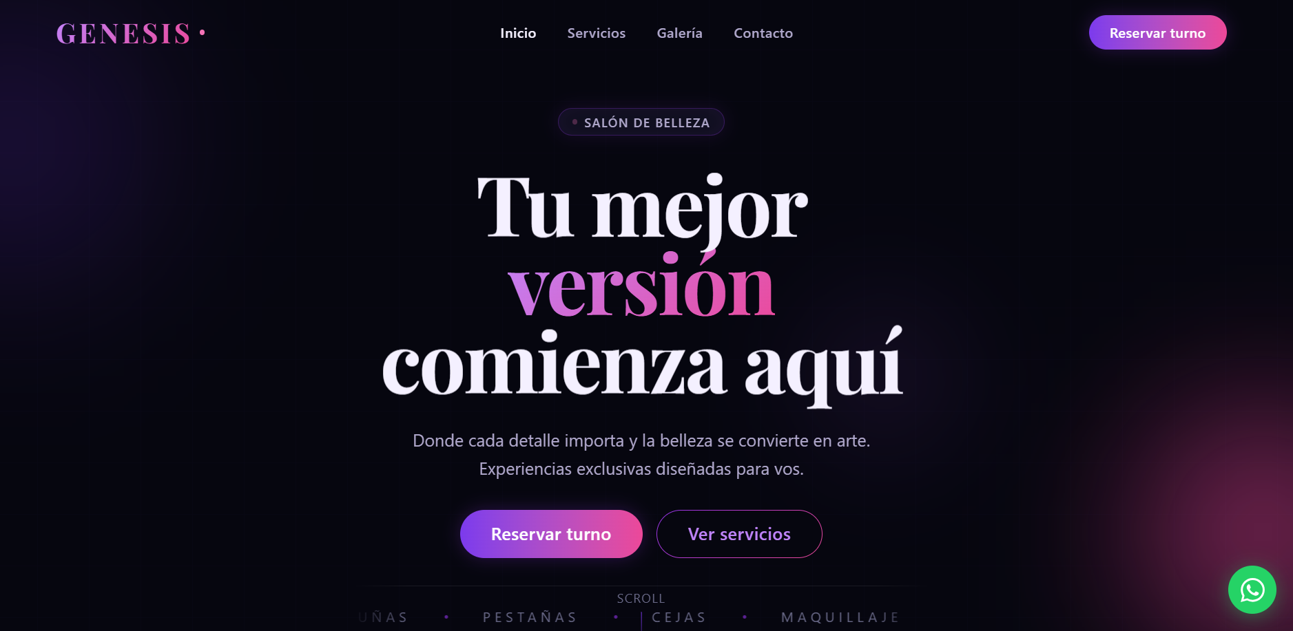 Vista previa del proyecto Landing Page — Salón de Belleza