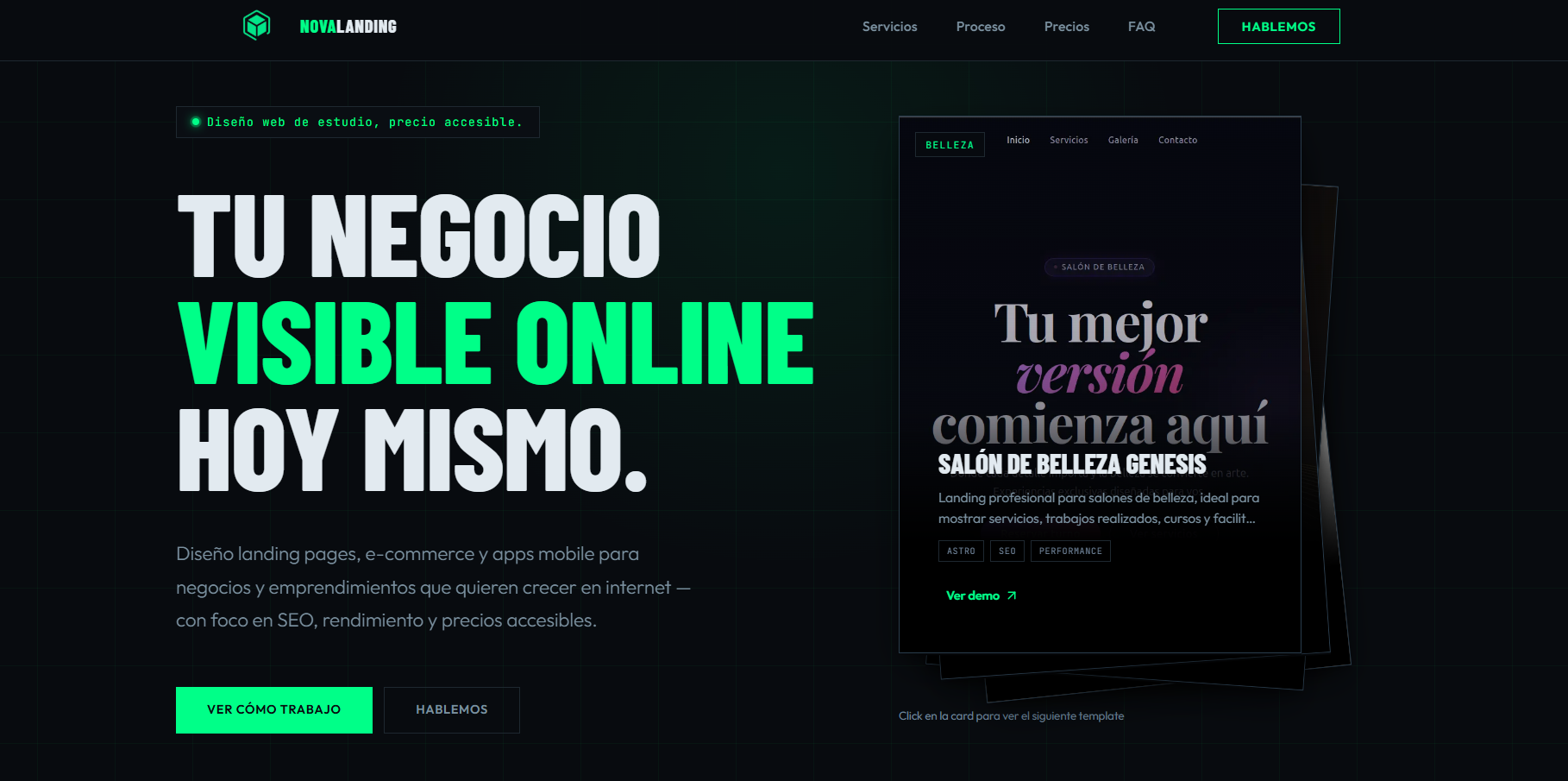 Vista previa del proyecto NovaLanding — Desarrollo Web